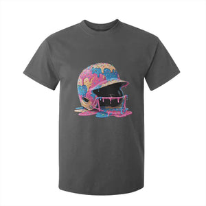 Funny Baseball Helmet Ice Cream Baseball Drip T Shirt For Kid TS11 Dark Heather Print Your Wear