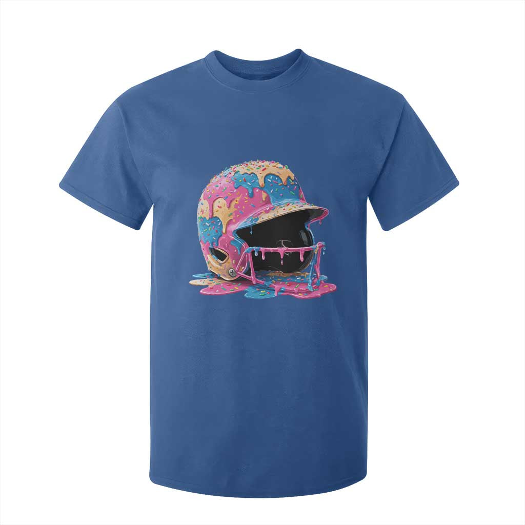 Funny Baseball Helmet Ice Cream Baseball Drip T Shirt For Kid TS11 Royal Blue Print Your Wear