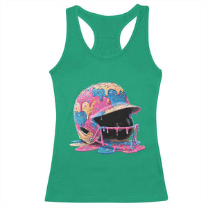 Funny Baseball Helmet Ice Cream Baseball Drip Racerback Tank Top TS11 Irish Green Print Your Wear