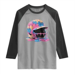 Funny Baseball Helmet Ice Cream Baseball Drip Raglan Shirt TS11 Sport Gray Black Print Your Wear