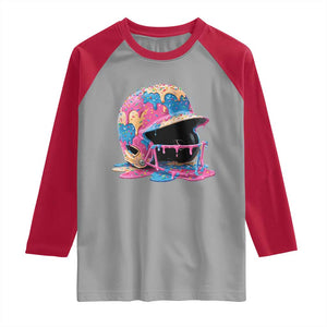 Funny Baseball Helmet Ice Cream Baseball Drip Raglan Shirt TS11 Sport Gray Red Print Your Wear