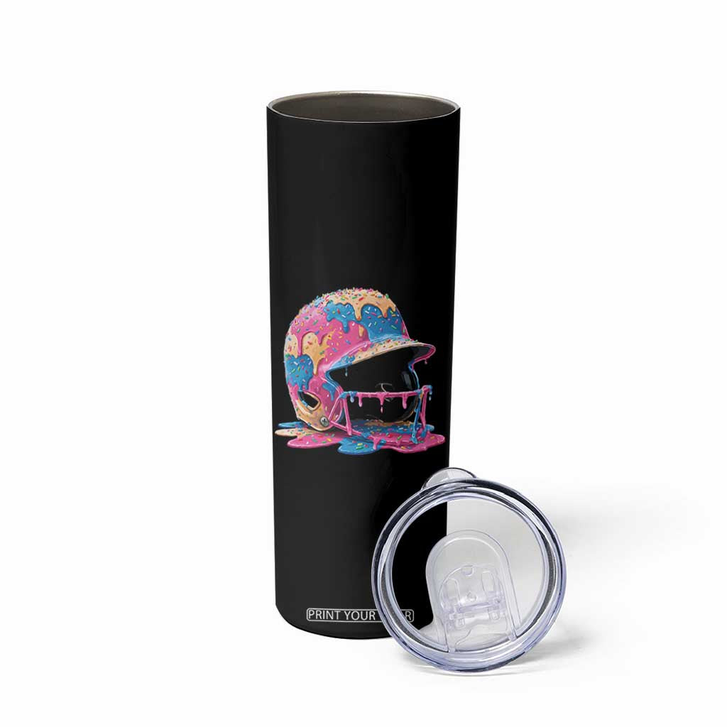 Funny Baseball Helmet Ice Cream Baseball Drip Skinny Tumbler TS11 Print Your Wear