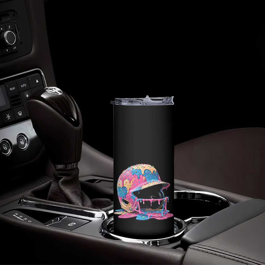 Funny Baseball Helmet Ice Cream Baseball Drip Skinny Tumbler TS11 Print Your Wear