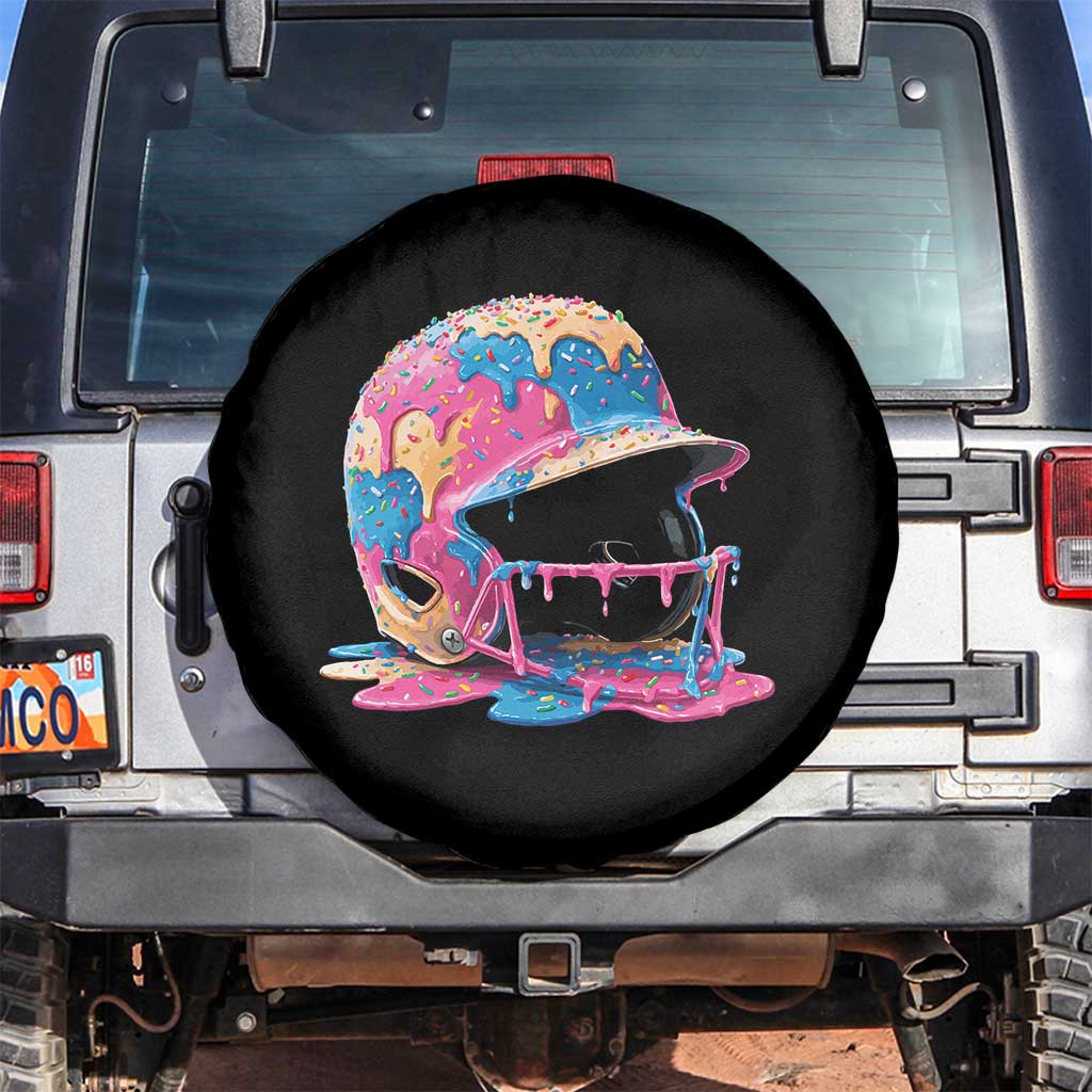 Funny Baseball Helmet Ice Cream Baseball Drip Spare Tire Cover TS11 No hole Black Print Your Wear