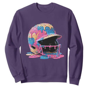 Funny Baseball Helmet Ice Cream Baseball Drip Sweatshirt TS11 Purple Print Your Wear