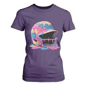 Funny Baseball Helmet Ice Cream Baseball Drip T Shirt For Women TS11 Purple Print Your Wear
