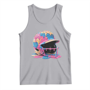 Funny Baseball Helmet Ice Cream Baseball Drip Tank Top TS11 Athletic Heather Print Your Wear