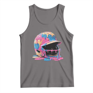 Funny Baseball Helmet Ice Cream Baseball Drip Tank Top TS11 Deep Heather Print Your Wear