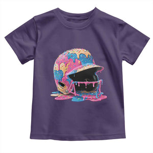 Funny Baseball Helmet Ice Cream Baseball Drip Toddler T Shirt TS11 Purple Print Your Wear