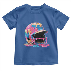 Funny Baseball Helmet Ice Cream Baseball Drip Toddler T Shirt TS11 Royal Blue Print Your Wear