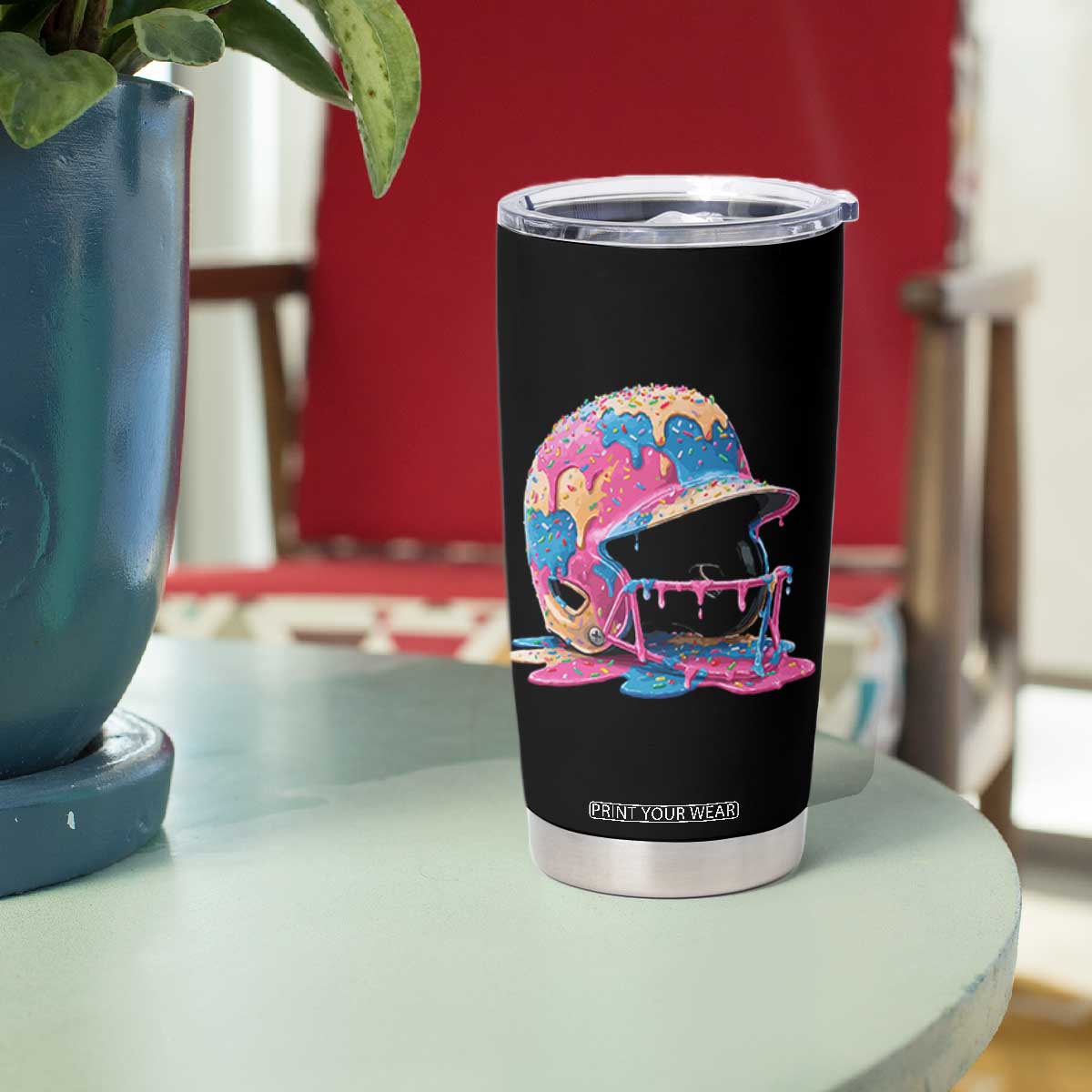 Funny Baseball Helmet Ice Cream Baseball Drip Tumbler Cup TS11 Print Your Wear