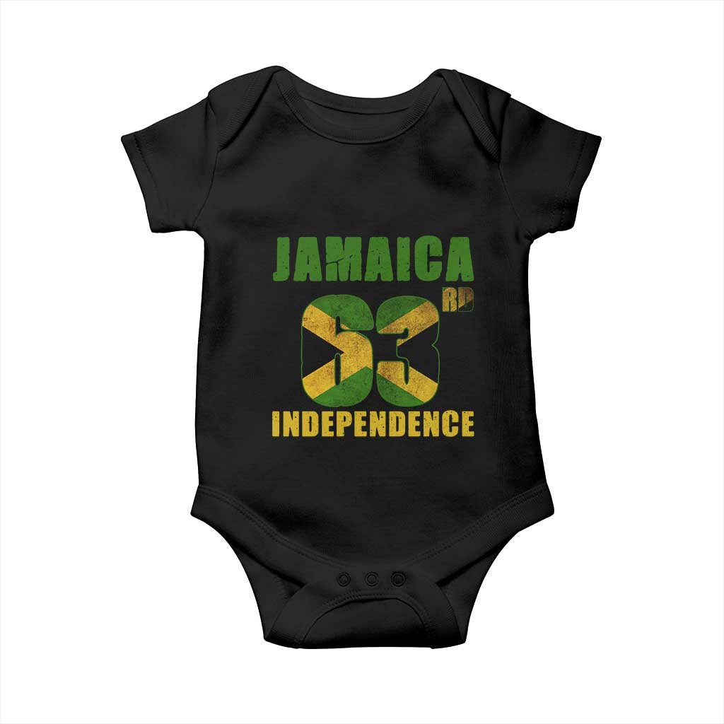 Jamaica 63rd Independence Baby Onesie Jamaican Pride TS11 Black Print Your Wear