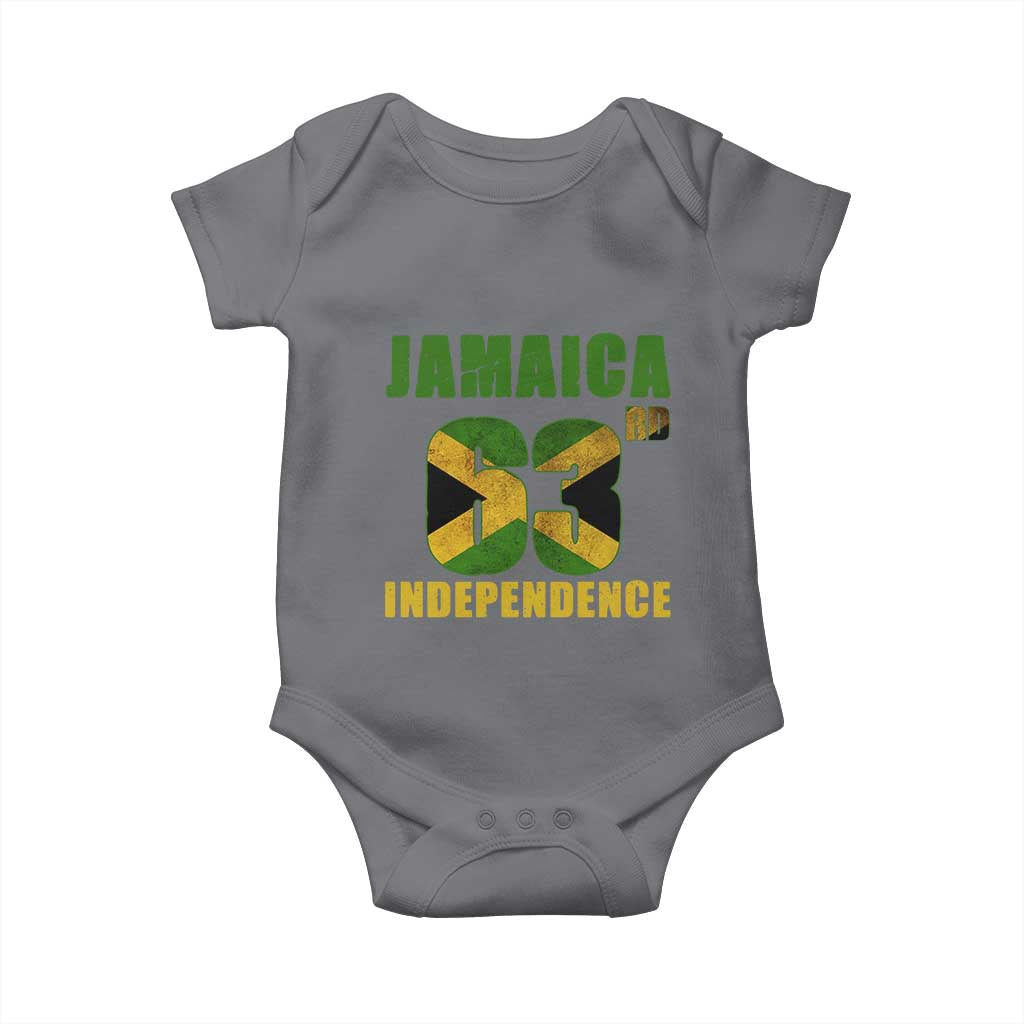 Jamaica 63rd Independence Baby Onesie Jamaican Pride TS11 Charcoal Print Your Wear