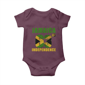 Jamaica 63rd Independence Baby Onesie Jamaican Pride TS11 Maroon Print Your Wear