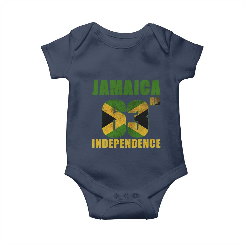 Jamaica 63rd Independence Baby Onesie Jamaican Pride TS11 Navy Print Your Wear