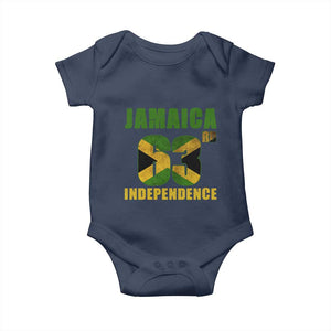Jamaica 63rd Independence Baby Onesie Jamaican Pride TS11 Navy Print Your Wear