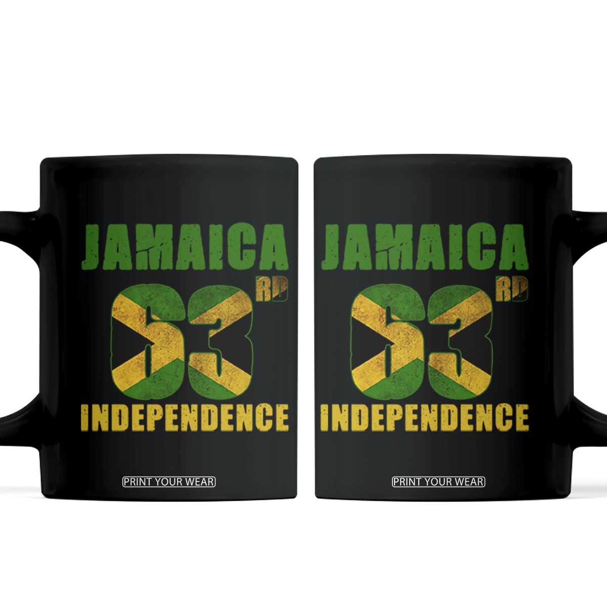 Jamaica 63rd Independence Coffee Mug Jamaican Pride TS11 Black Print Your Wear