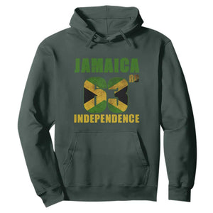 Jamaica 63rd Independence Hoodie Jamaican Pride TS11 Dark Forest Green Print Your Wear