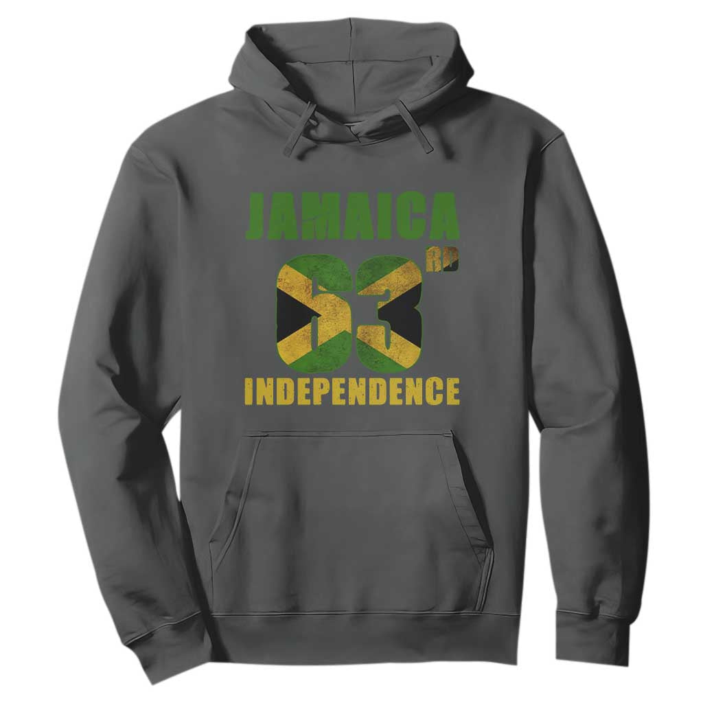 Jamaica 63rd Independence Hoodie Jamaican Pride TS11 Dark Heather Print Your Wear