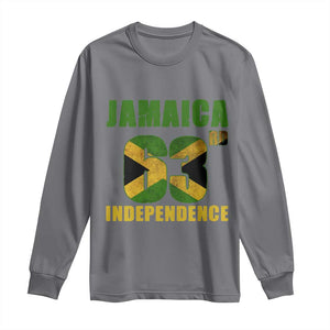Jamaica 63rd Independence Long Sleeve Shirt Jamaican Pride TS11 Charcoal Print Your Wear