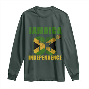 Jamaica 63rd Independence Long Sleeve Shirt Jamaican Pride TS11 Dark Forest Green Print Your Wear
