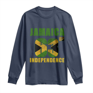 Jamaica 63rd Independence Long Sleeve Shirt Jamaican Pride TS11 Navy Print Your Wear