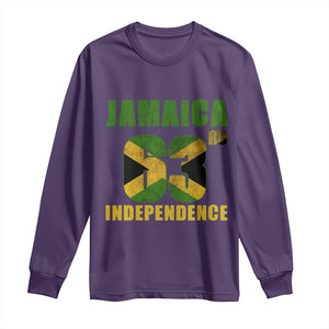 Jamaica 63rd Independence Long Sleeve Shirt Jamaican Pride TS11 Purple Print Your Wear