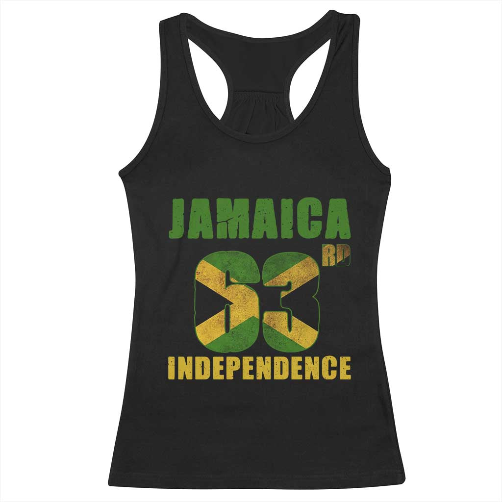 Jamaica 63rd Independence Racerback Tank Top Jamaican Pride TS11 Black Print Your Wear