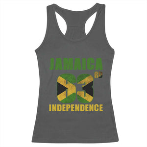 Jamaica 63rd Independence Racerback Tank Top Jamaican Pride TS11 Dark Heather Print Your Wear