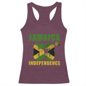 Jamaica 63rd Independence Racerback Tank Top Jamaican Pride TS11 Maroon Print Your Wear