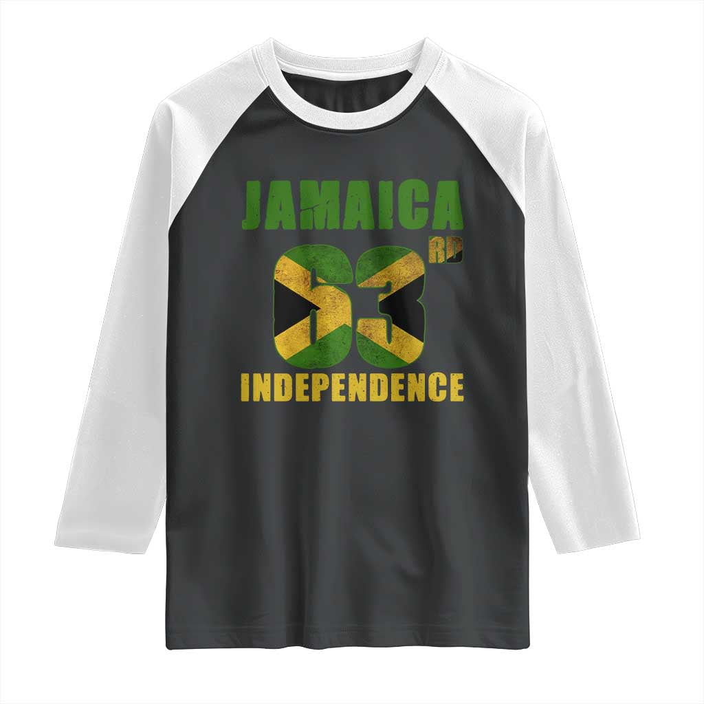 Jamaica 63rd Independence Raglan Shirt Jamaican Pride TS11 Black White Print Your Wear