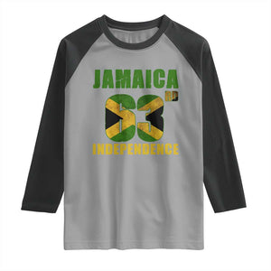 Jamaica 63rd Independence Raglan Shirt Jamaican Pride TS11 Sport Gray Black Print Your Wear