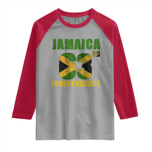 Jamaica 63rd Independence Raglan Shirt Jamaican Pride TS11 Sport Gray Red Print Your Wear