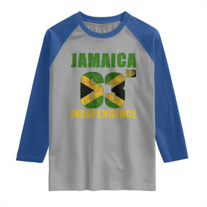 Jamaica 63rd Independence Raglan Shirt Jamaican Pride TS11 Sport Gray Royal Print Your Wear