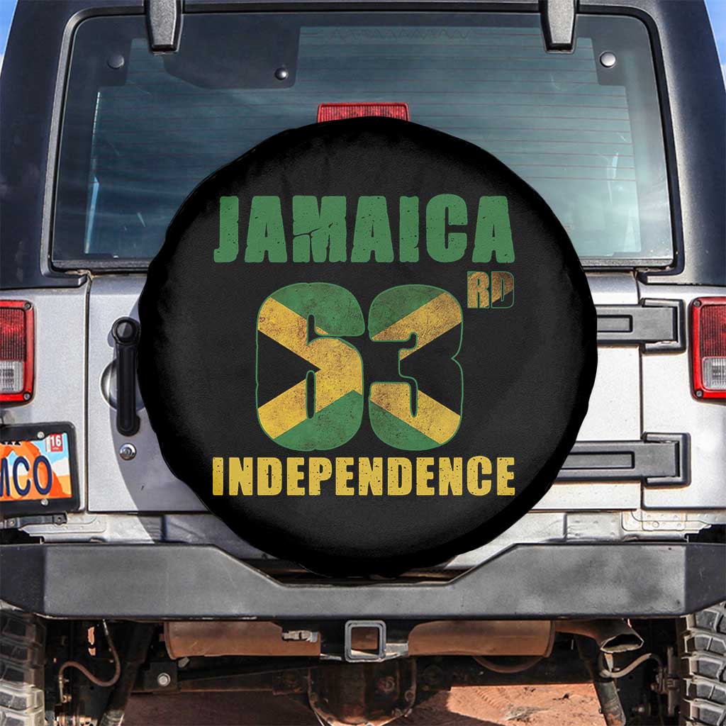 Jamaica 63rd Independence Spare Tire Cover Jamaican Pride TS11 No hole Black Print Your Wear