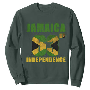 Jamaica 63rd Independence Sweatshirt Jamaican Pride TS11 Dark Forest Green Print Your Wear