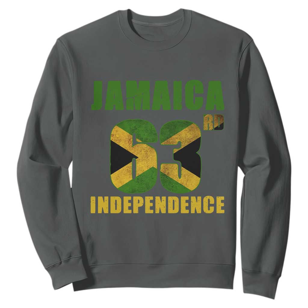 Jamaica 63rd Independence Sweatshirt Jamaican Pride TS11 Dark Heather Print Your Wear