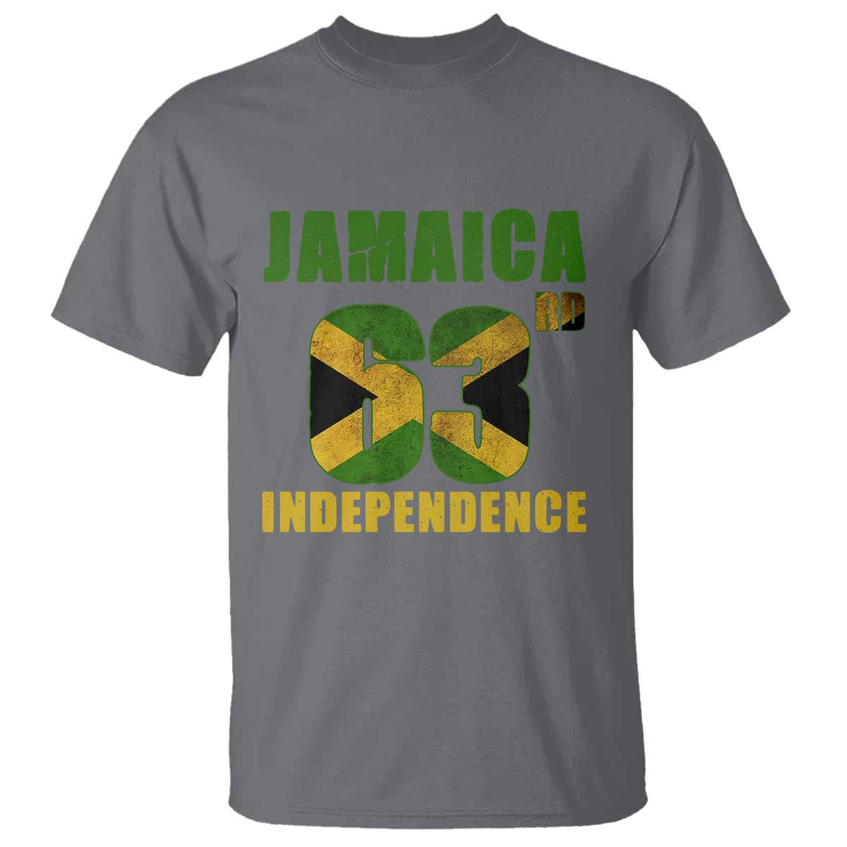 Jamaica 63rd Independence T Shirt Jamaican Pride TS11 Charcoal Print Your Wear