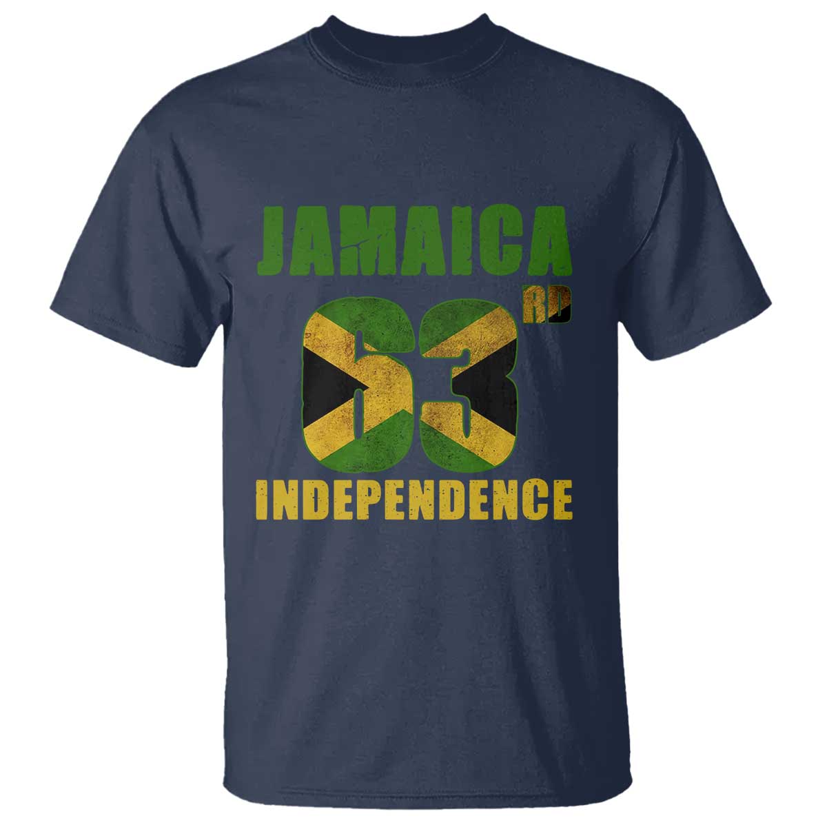 Jamaica 63rd Independence T Shirt Jamaican Pride TS11 Navy Print Your Wear