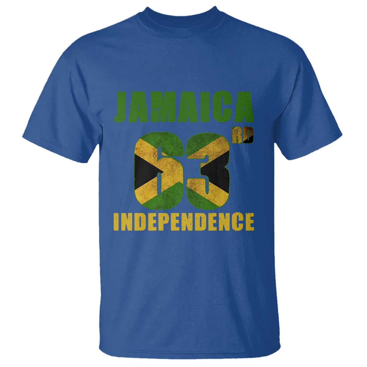 Jamaica 63rd Independence T Shirt Jamaican Pride TS11 Royal Blue Print Your Wear