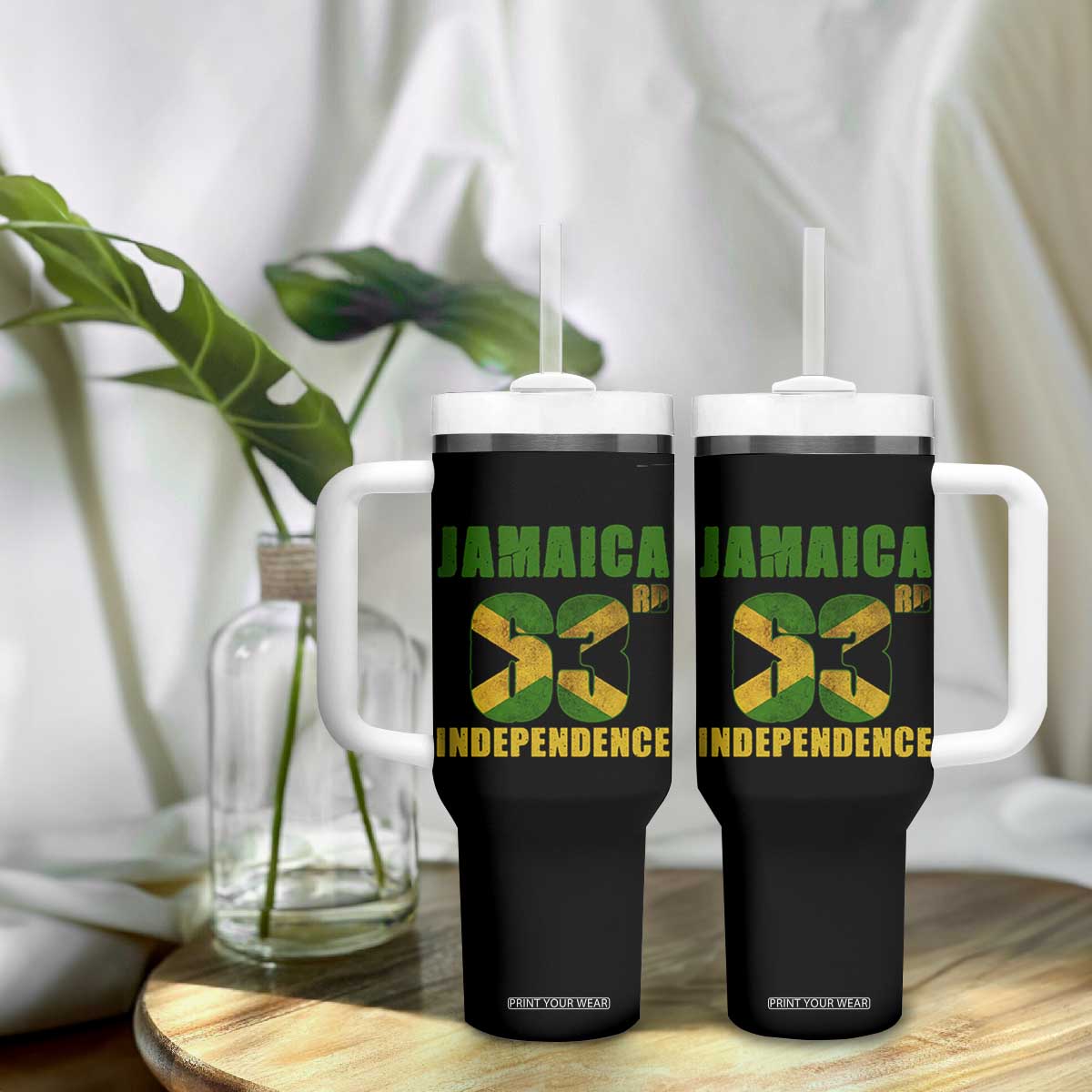 Jamaica 63rd Independence Tumbler With Handle Jamaican Pride TS11 Print Your Wear