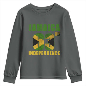 Jamaica 63rd Independence Youth Sweatshirt Jamaican Pride TS11 Dark Heather Print Your Wear