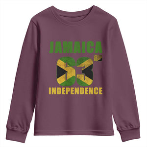 Jamaica 63rd Independence Youth Sweatshirt Jamaican Pride TS11 Maroon Print Your Wear