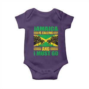 Funny Jamaica Is Calling And I Must Go Baby Onesie Jamaican Flag Travel TS11 Purple Print Your Wear