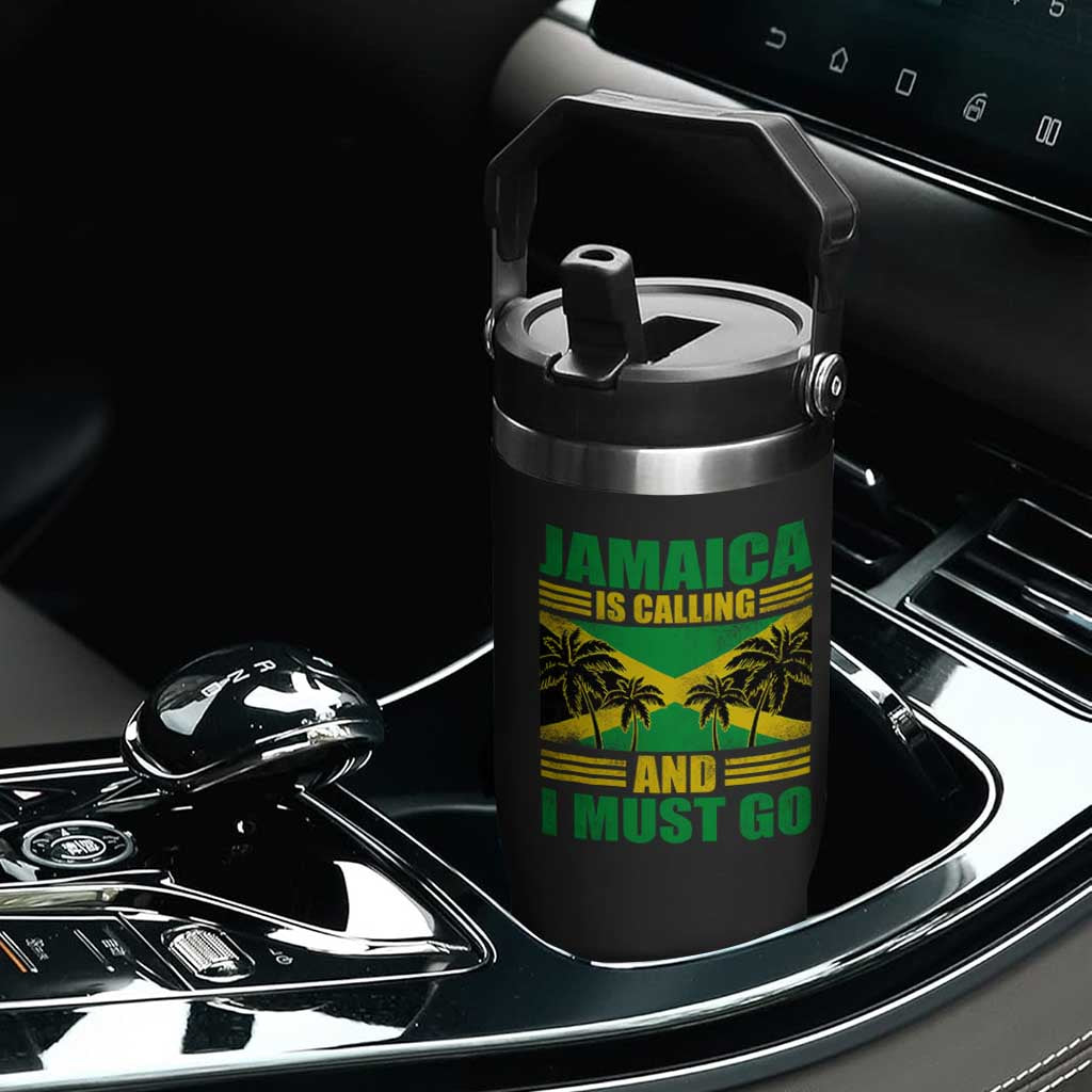 Funny Jamaica Is Calling And I Must Go Flip Straw Tumbler Jamaican Flag Travel TS11 Print Your Wear