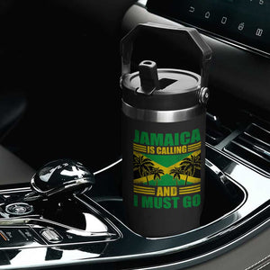 Funny Jamaica Is Calling And I Must Go Flip Straw Tumbler Jamaican Flag Travel TS11 Print Your Wear