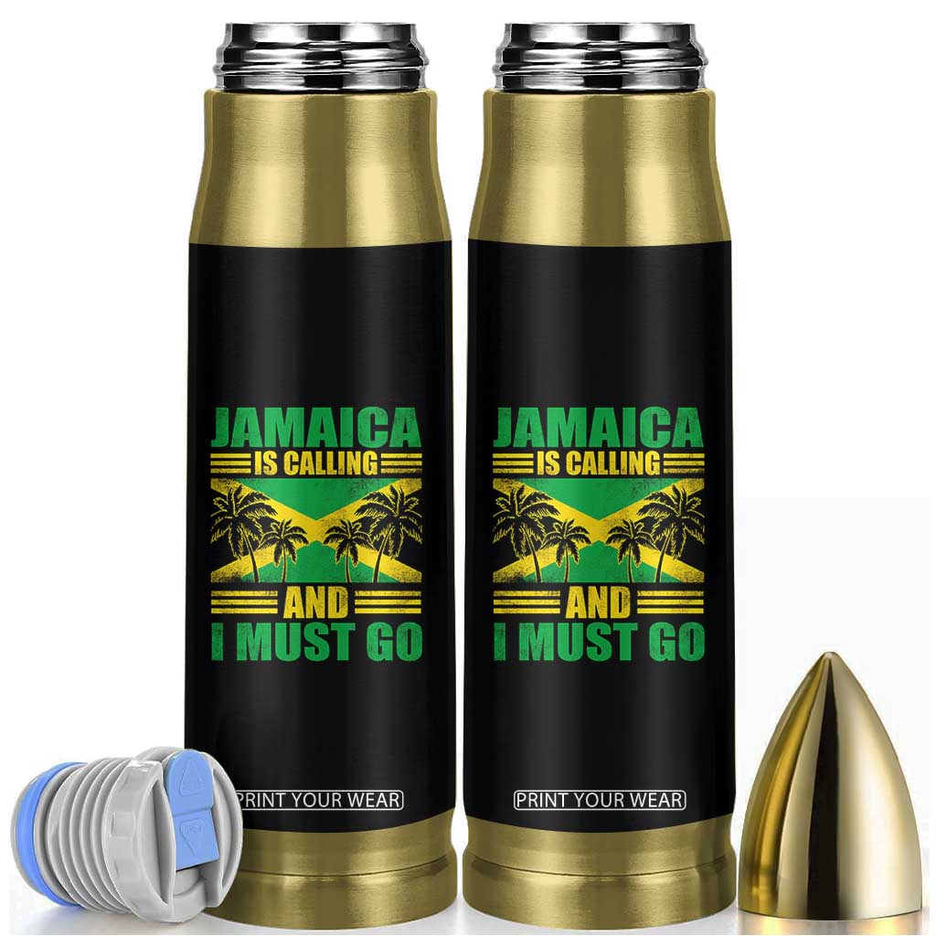 Funny Jamaica Is Calling And I Must Go Bullet Tumbler Jamaican Flag Travel TS11 Black Print Your Wear