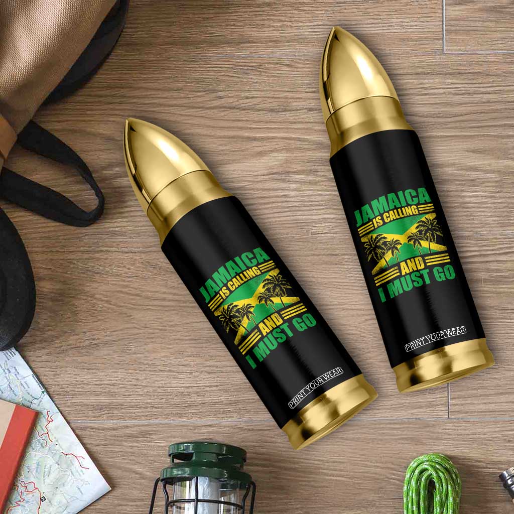 Funny Jamaica Is Calling And I Must Go Bullet Tumbler Jamaican Flag Travel TS11 Print Your Wear