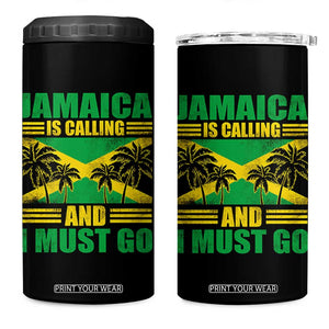 Funny Jamaica Is Calling And I Must Go 4 in 1 Can Cooler Tumbler Jamaican Flag Travel TS11 One Size: 16 oz Black Print Your Wear
