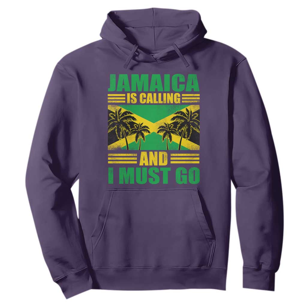 Funny Jamaica Is Calling And I Must Go Hoodie Jamaican Flag Travel TS11 Purple Print Your Wear